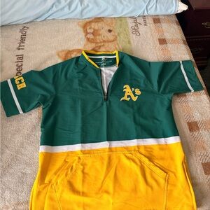 Oakland Athletics A’s ‘47 Brand Quarter Zip Green Yellow Size Large